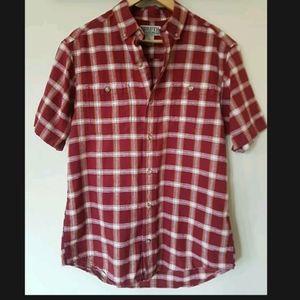 Mens Red Plaid Shirt Duluth Trading Company - Medium - M